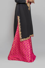 Formal Black Embroidered Shirt with Sharara Pants (3 Piece)