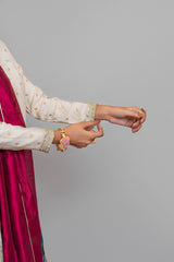 Formal Ivory Choli with Jamawar Lehenga (3 Piece)