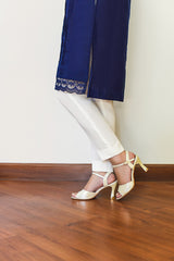 Navy Blue Kurta with Laces (3 Piece)