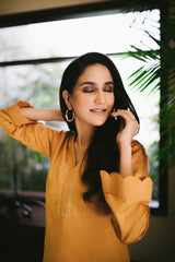 Honey Hand Embroidered Zari Shirt NZ-005