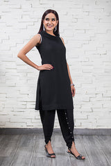 Black tulip Shalwar with Pearls NJ-002