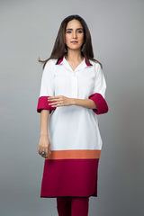 Sublime White Colour-blocked Shirt NR-001