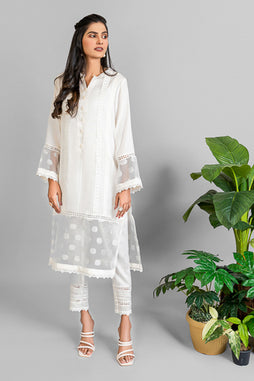 White with Laces and Pleats (2 Piece)