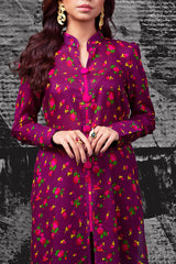 Purple & Pink Floral Cheent Outfit (3 Piece)