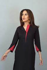 Black with Fiery Red Accent Shirt NR-002