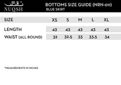 Blue Floral Cheent Flowy Skirt with Black Top (2 Piece)