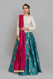 Formal Ivory Choli with Jamawar Lehenga (3 Piece)