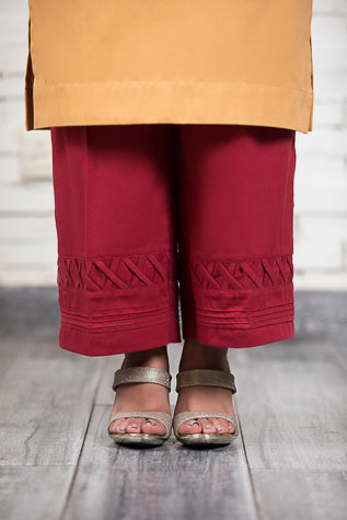 Red Cotton Palazzo Pants NJ-005
