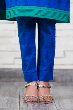 Cobalt Blue Slim Fit Pocketed Pants NJ-006