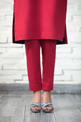 Red Straight Pants NJ-004