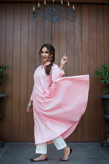 Coral Pink Hand Embroidered Angrakha  NZ-002