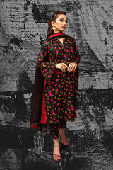 Black/Red Chiffon Dupatta NRN-006-BRD