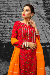 Orange Gharara with Dull Gold NRN-010