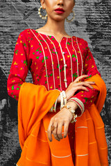 Orange Gharara with Dull Gold NRN-010