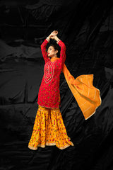 Orange Gharara with Dull Gold NRN-010