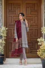 Mahogany & Dull Gold Dupatta NRA-010-MGD