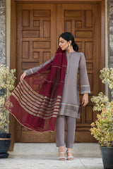 Mahogany & Dull Gold Dupatta NRA-010-MGD