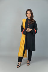 Black Hand Embroidered Kurta NR-007