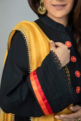 Mustard Dupatta with Gota and Sequins NR-007