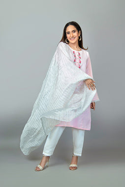White Dupatta with Gota NR-006