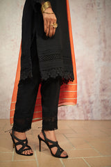 Black Straight Pants with Laces NQ-001