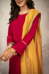 Mustard Dupatta with Gota and Sequins NQ-002 -MD