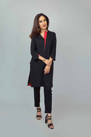 Black with Fiery Red Accent Shirt NR-002