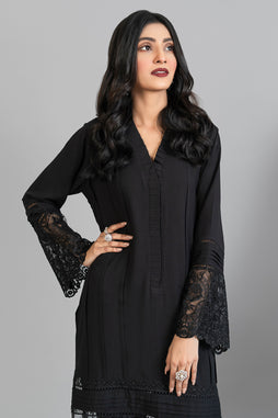 Classic Black with Laces and Pleats (2 Piece)