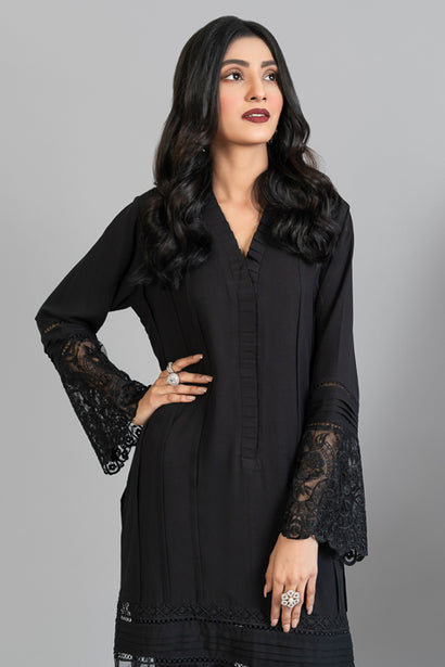 Classic Black with Laces and Pleats (2 Piece)