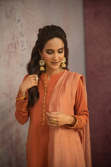 Peach Dupatta with Gota and Sequins NQ-003-PD