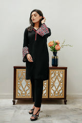 Black with Embroidered Sleeves Shirt NB-004