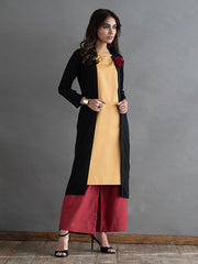 Black Linen Coat KH-007