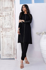 Black Straight Shalwar KH-011