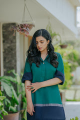 Green Colour Blocked Set (2 Piece)