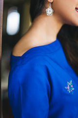 Blue Hand Embroidered Shirt NZ-009