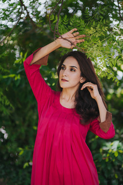 Cerise Pink Long Shirt NS-007