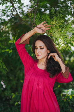 Cerise Pink Long Shirt NS-007