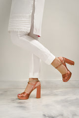 White Slim Fit Pants NB-002