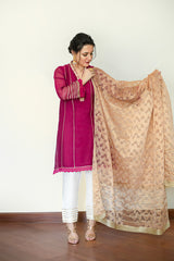 Peach Dupatta NRA-003-PD