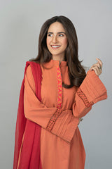 Burnt Orange Hand Embroidered Kurta NR-008