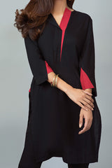 Black with Fiery Red Accent Shirt NR-002